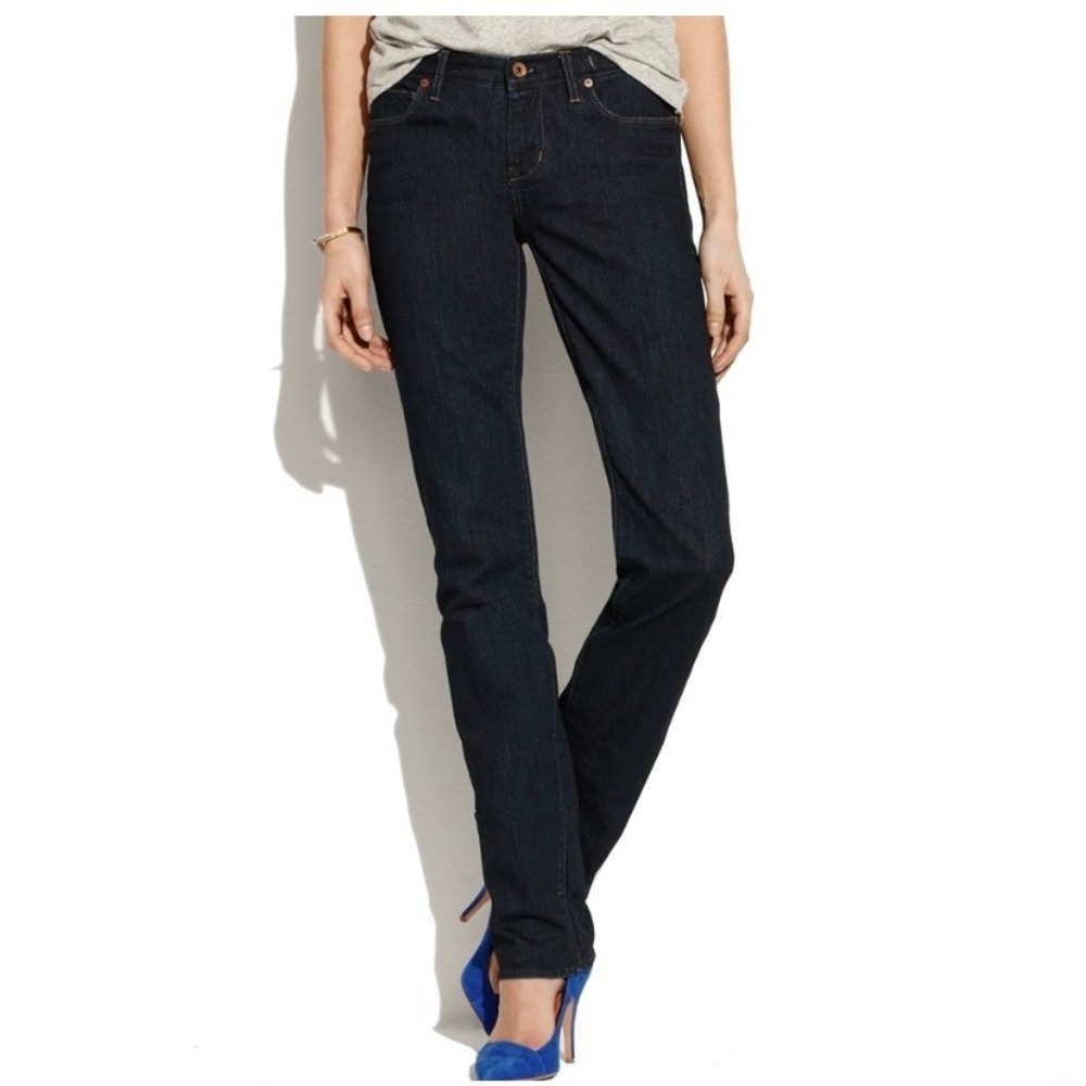 Madewell‎ Rail Straight Dark Blue Wash Straight Leg Low Rise Jeans Womens 31x34